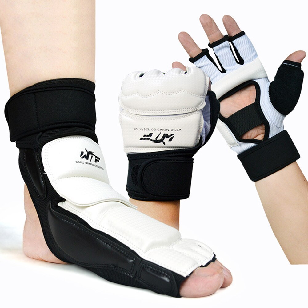 2 stk voksne beskyttelseshandsker til børn taekwondo fodbeskytter ankelstøtte kæmper fodbeskyttelse kickboxing støvle godkendt håndflade beskytte