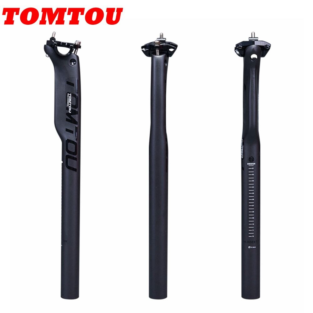 Tomtou Zwart Matte Ud Carbon Road Mountainbike Zadelpen 27.2/30.8/31.6*350/400 Mm Fiets zitbuis Onderdelen