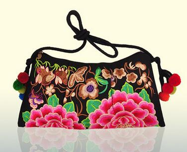 Mode Creatieve vintage Borduurwerk boodschappentassen! Leuk Bohemian Bloemen Lady Schouder & Crossbody tassen Nationale Canvas Carrier: 13