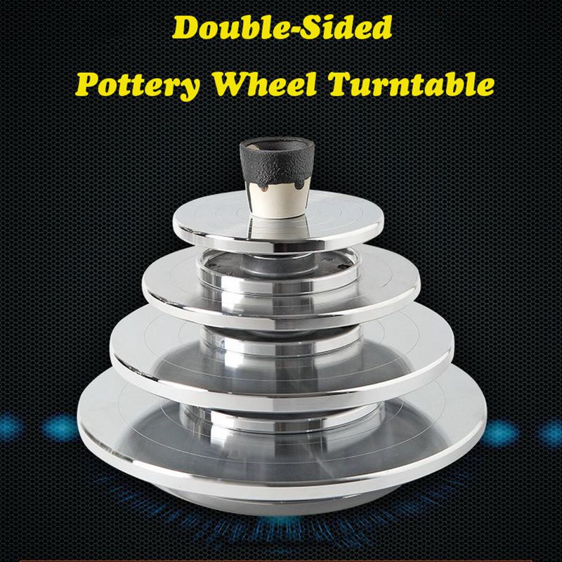 30/25/15cm Double-Sided Aluminum Pottery Wheel Turntable Aluminum DIY Clay Tool Sculpture Ceramic Pottery Forming TurntableWheel