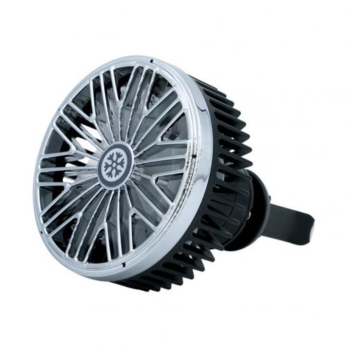 Clip de rejilla de ventilación para coche eléctrico, ventilador de salida USB, Mini luz LED, refrigerador de aire de 7 aspas: Negro