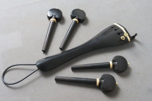 Cordier de violoncelle en bois d'ébène et 4 chevilles de violoncelle