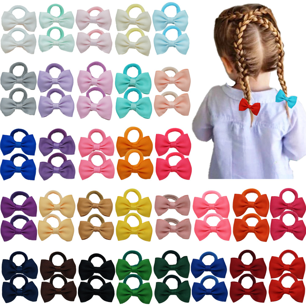Accesorios para el cabello para niños, 10 Uds., lazo, banda de goma, anillo para el pelo, Color caramelo, tocado para bebé, accesorios para el cabello