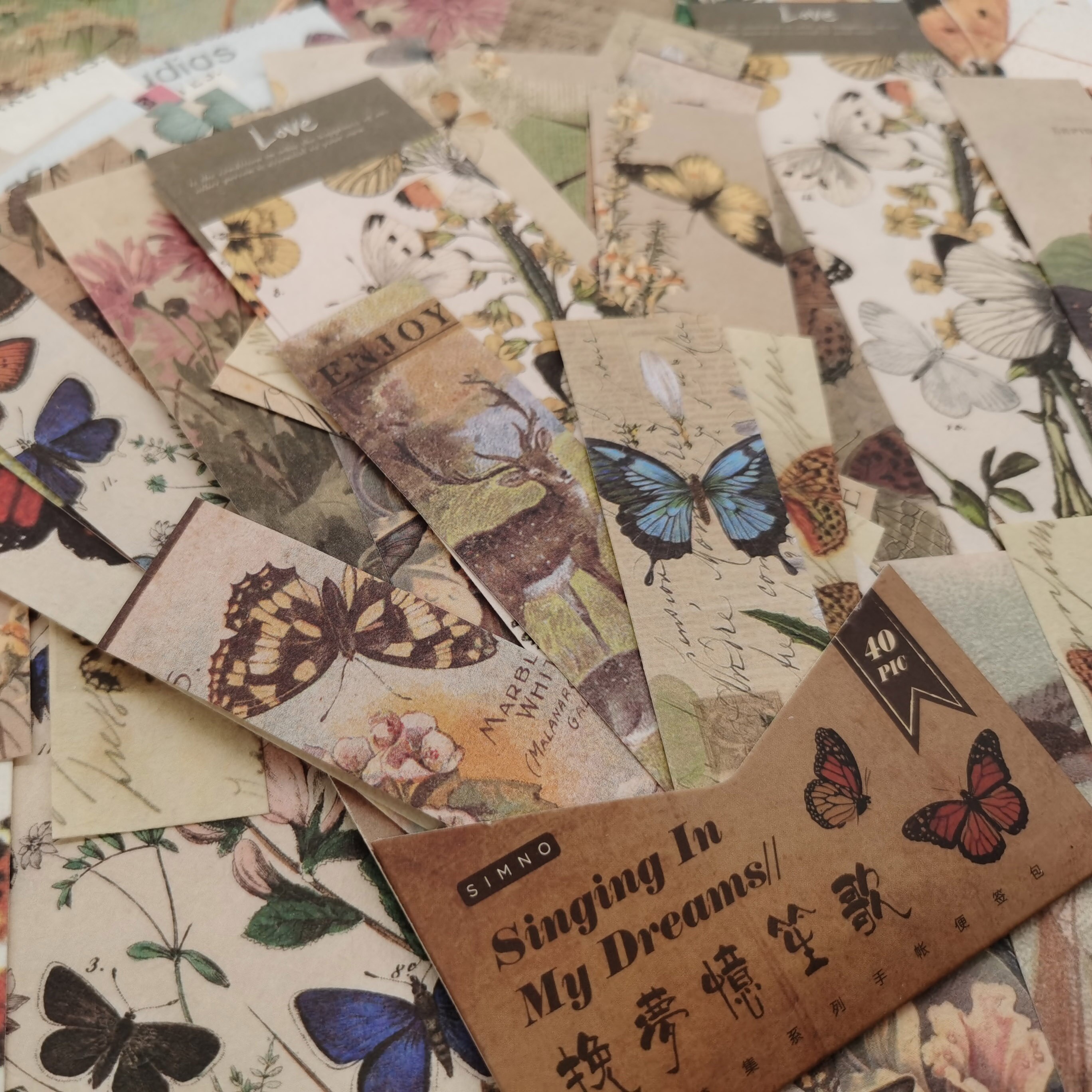 Vlinder Vintage Scrapbooking Ambachtelijke Papier Kawaii Art Junk Journal Deco Sticker Natuurlijke Collection Diy Collage Materiaal Papier
