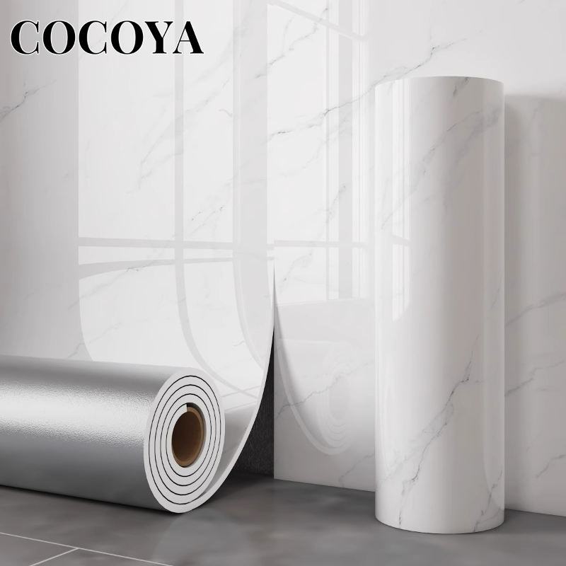 Papel tapiz de mármol de imitación de 10/5/3 metros, paredes del dormitorio, pegatinas de pared de azulejos de cerámica sintética autoadhesivas, papel de pared grueso para decoración del hogar