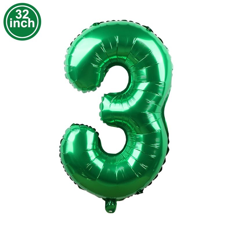 32inch Green Number Balloons Inflatable Foil Ballon Children Birthday Decoration Baloon Anniversary Party Supplies: 3