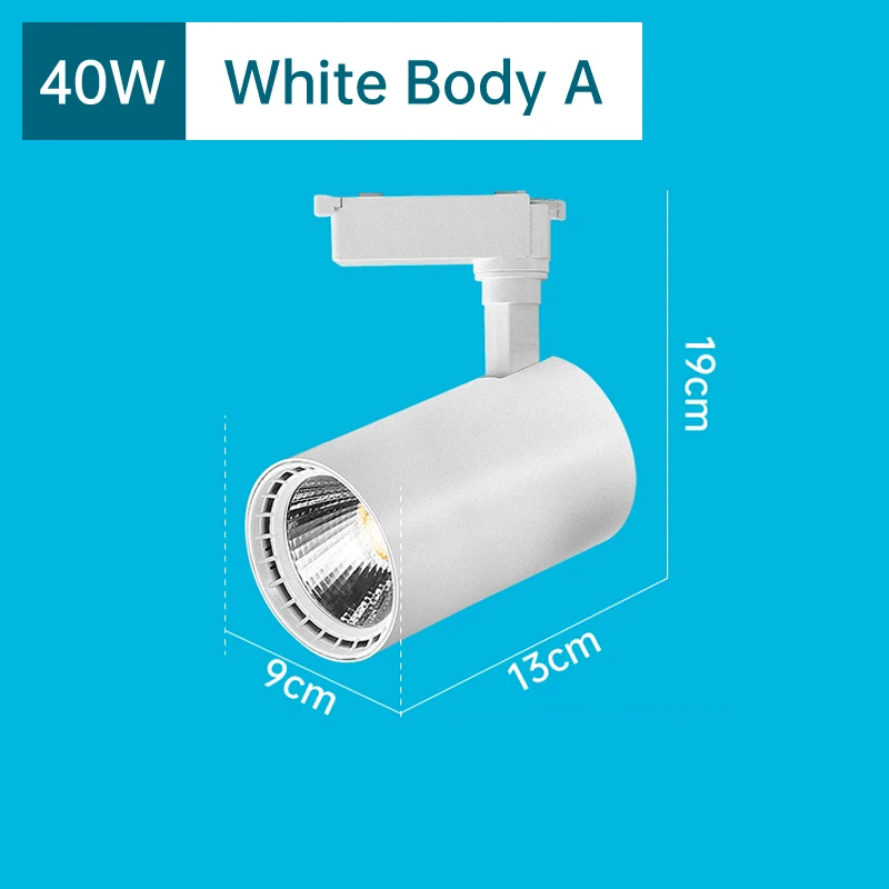 Luz de pista led 12w 20 30 40 cob luzes de pista trilho lâmpada de alumínio trilho luminária ponto luz para casa