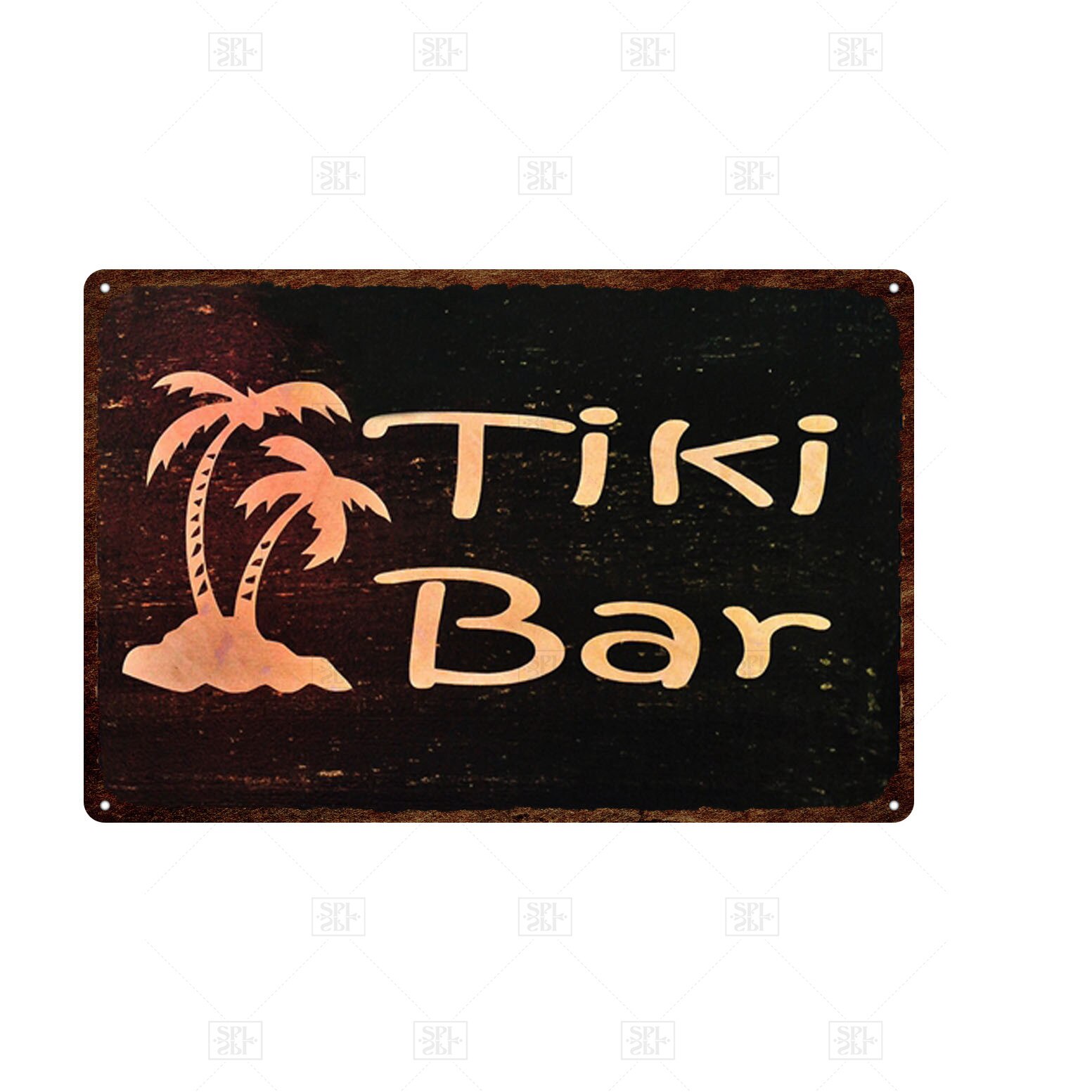 Tiki Bar Wall Decor Metal Sign Plaque Metal Summer Tiki Sign Metal Plate for Tiki Bar Beach Bar Decorative Iron Painting: TH0448