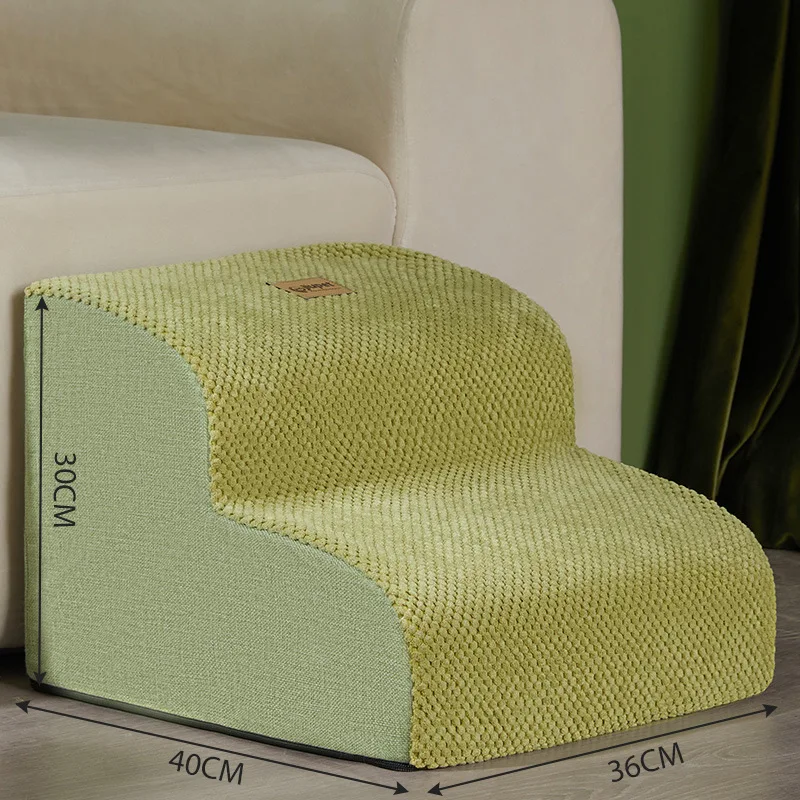 Escalier de canapé pour animaux de compagnie, 2/3 marches, pour petit chien, chat, rampe pour animaux de compagnie, antidérapant, amovible, lit pour chiens, fournitures pour animaux de compagnie: Brun foncé