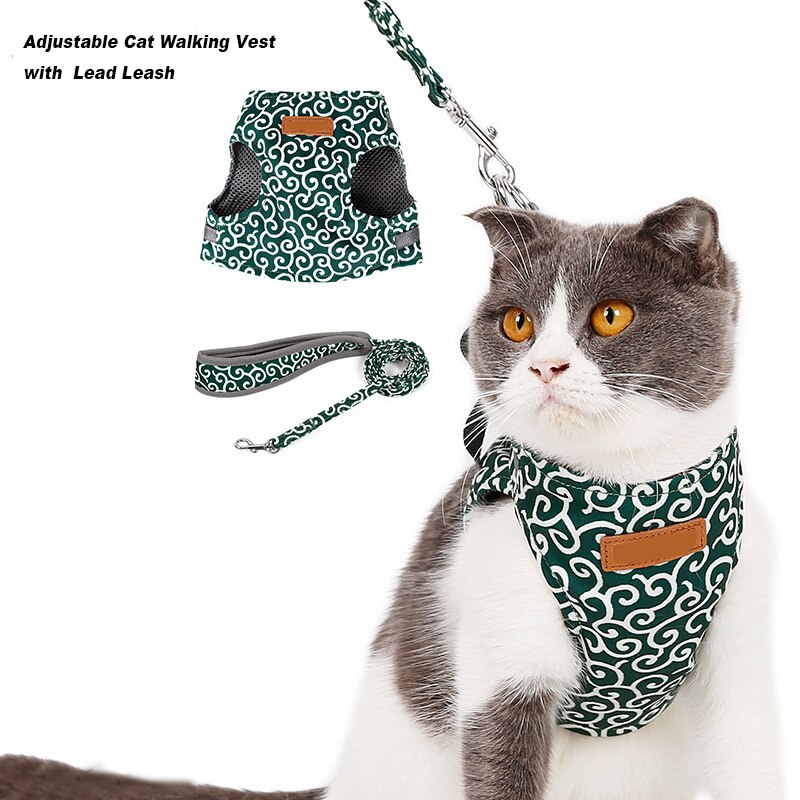 Einstellbare Katze gehen Jacke Weste nutzbar machen Blei Leine für Kleine Mittel Katze Haustier Kragen