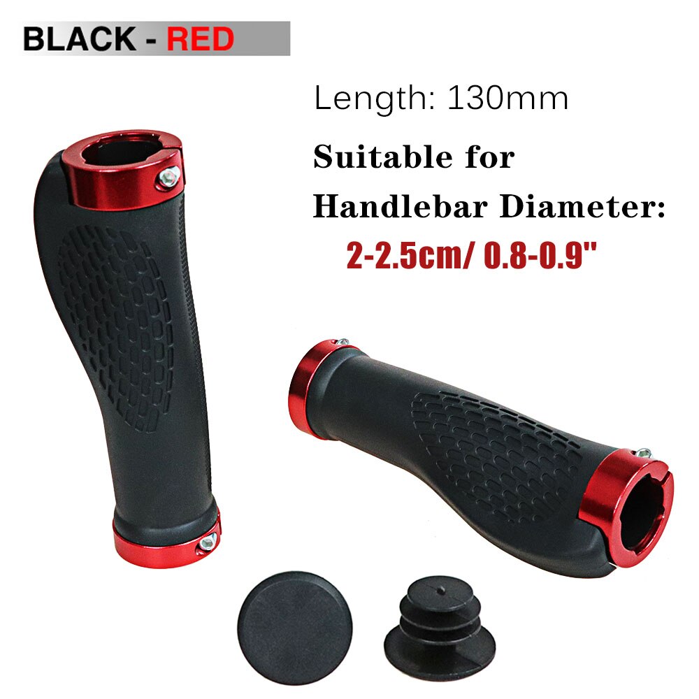 Guidão de bicicleta mtb, peças de guidão de liga de alumínio anti-derrapante e de borracha de 2.2cm para mountain road mbx preto azul vermelho: Black-Red