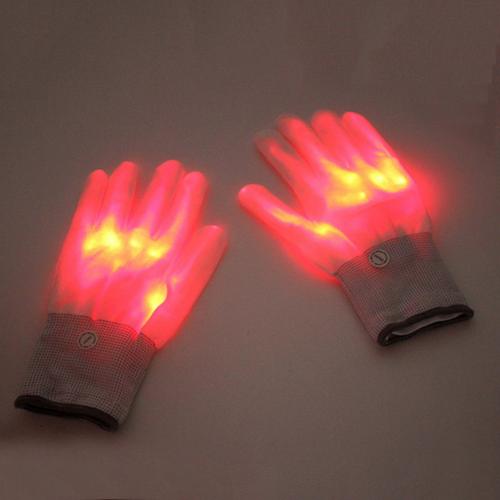 1Pair Funny LED Light Up Hand Finger Gloves Halloween Christmas Costume Dance Decor: Red