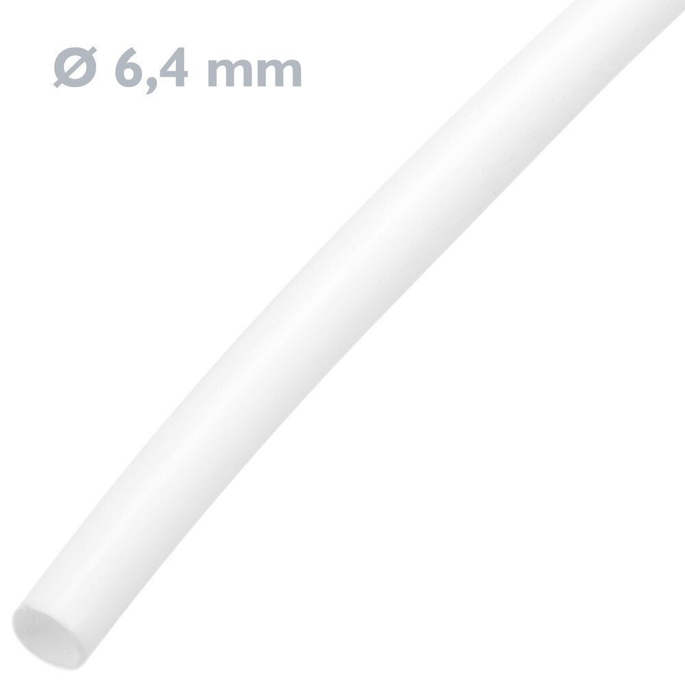BeMatik - Tubo termoretráctil blanco de 6,4mm en bobina de 3m