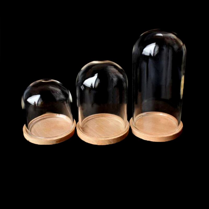 Pot de cloche à affichage en verre Miniature 1:12, avec Base, accessoires de décoration pour maison de poupée, 1 pièce