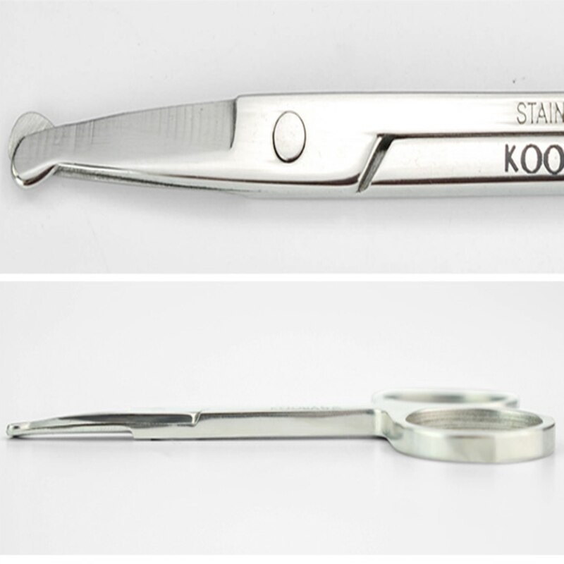 100% 1pc Steel Mini Portable Curved Mustache Nose Ear Hair Remover Scissor Trimmer Safety Tips