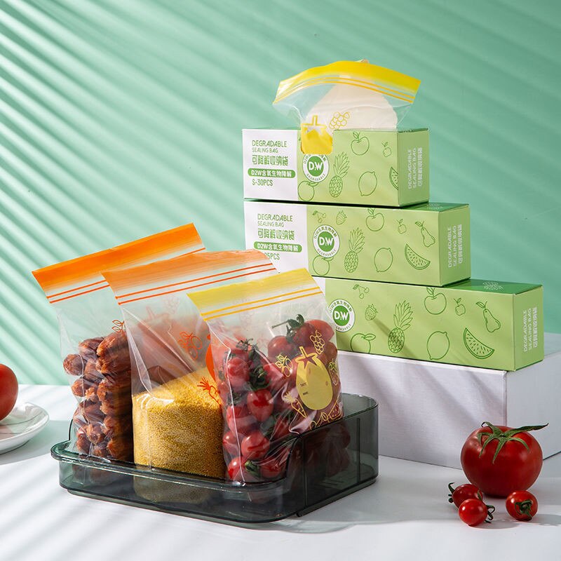 Eco Friendly Reusable PE Ziplock Bag Freezer Food Storage Bag Fresh Shut Saran Wrap Plastic Bags Leakproof Top Kitchen Organizer