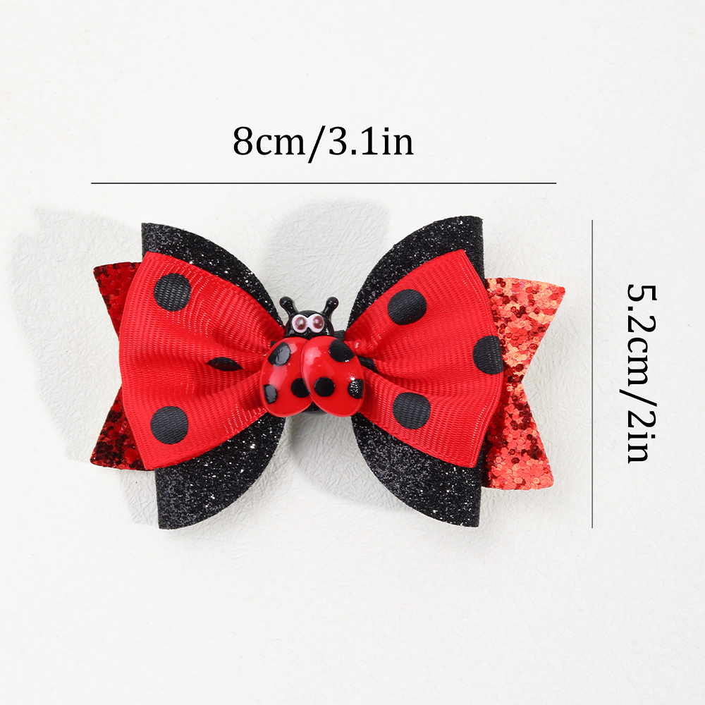 2 Stück/Packung Haarspangen mit Marienkäfer-aufbringen, Haarschmuck für Mädchen, freundlicher, Haarnadel, Kopfbedeckung, Haarschleifen, ideales für Mädchen