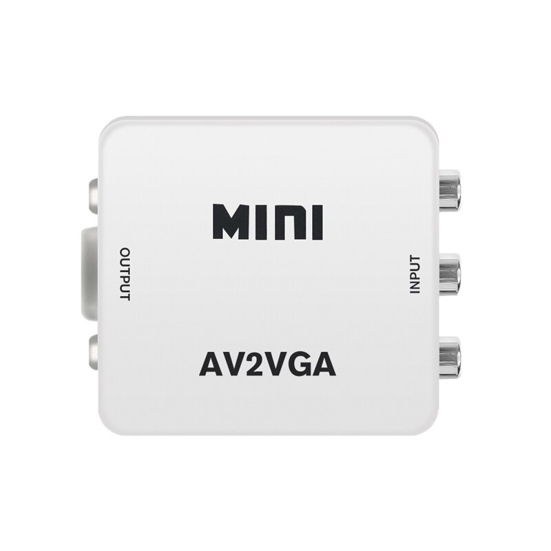 HD 1080P Mini AV2VGA Video Converter Convertor AV/RCA/CVBS to VGA Video Adapter with 3.5mm Audio hole For PC to TV