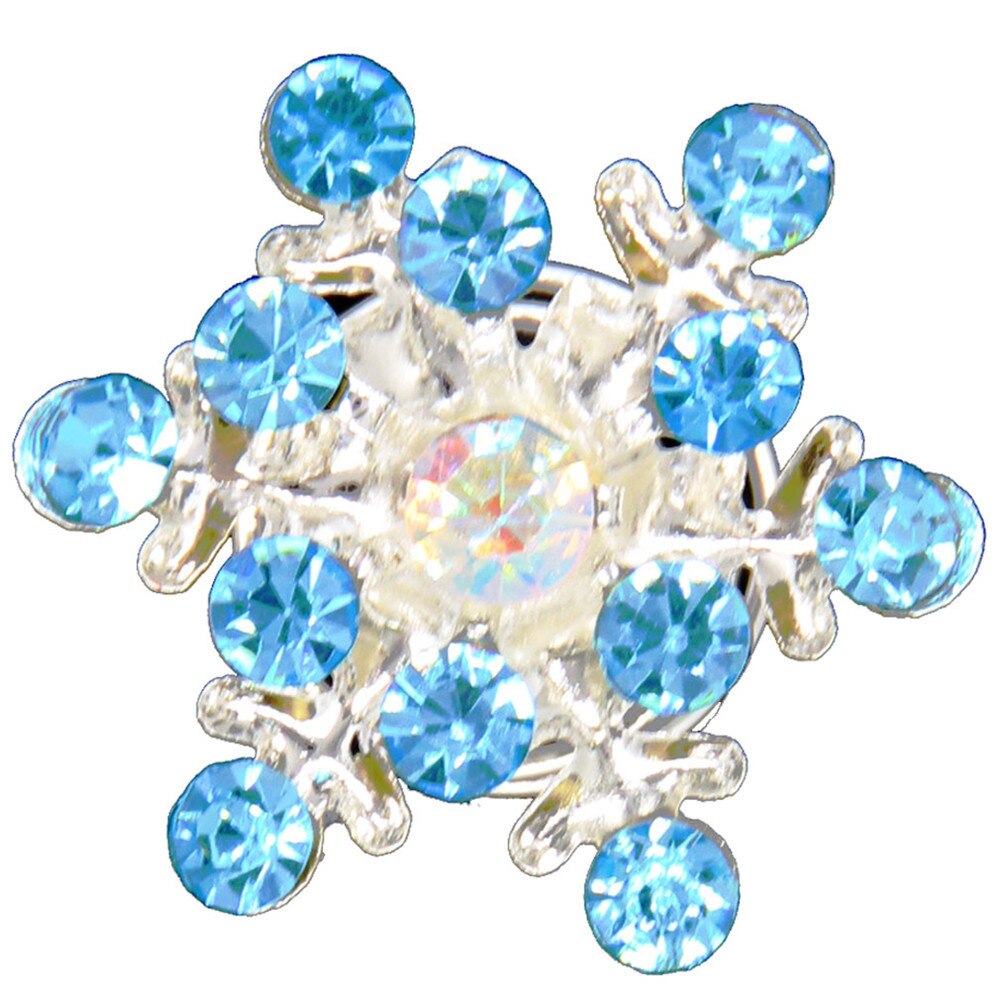 Furling Girl 6 PCS Bridal Wedding Hair Accessories Crystal Snowflake Hair Clip Women Flower Rhinestone Screw Clip Hairpin