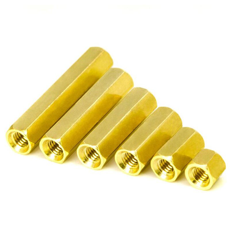Messing M6 * 1.0 Lengte 8/10/15/20/25/30/35/40/45/50M Vrouwelijke Hex Schroef Pcb Afstandhouders Zeshoekige Spacers