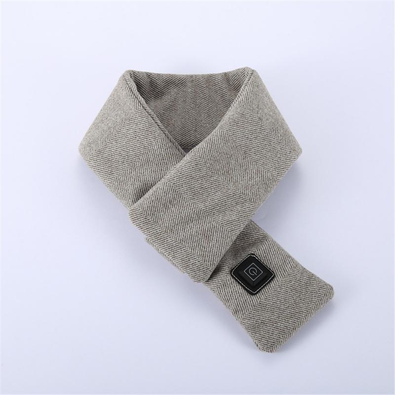 Electric Heating Bib Warm Men Women In Winter Heating Bib Multi-temperature Adjustable Bib Outdoor Hiking Riding Scarf: Light gray