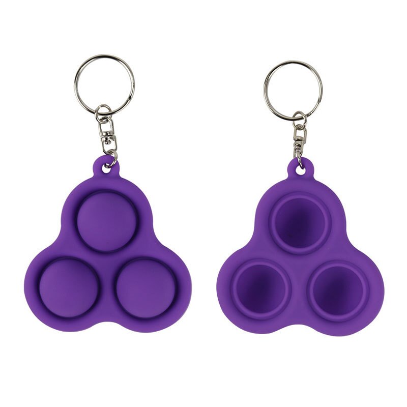 1pcs Simple Dimple Fidget Toys Dimples Key Chain Anti Toys Stochastic Carries Convenient Stress Reliever Toys: violet
