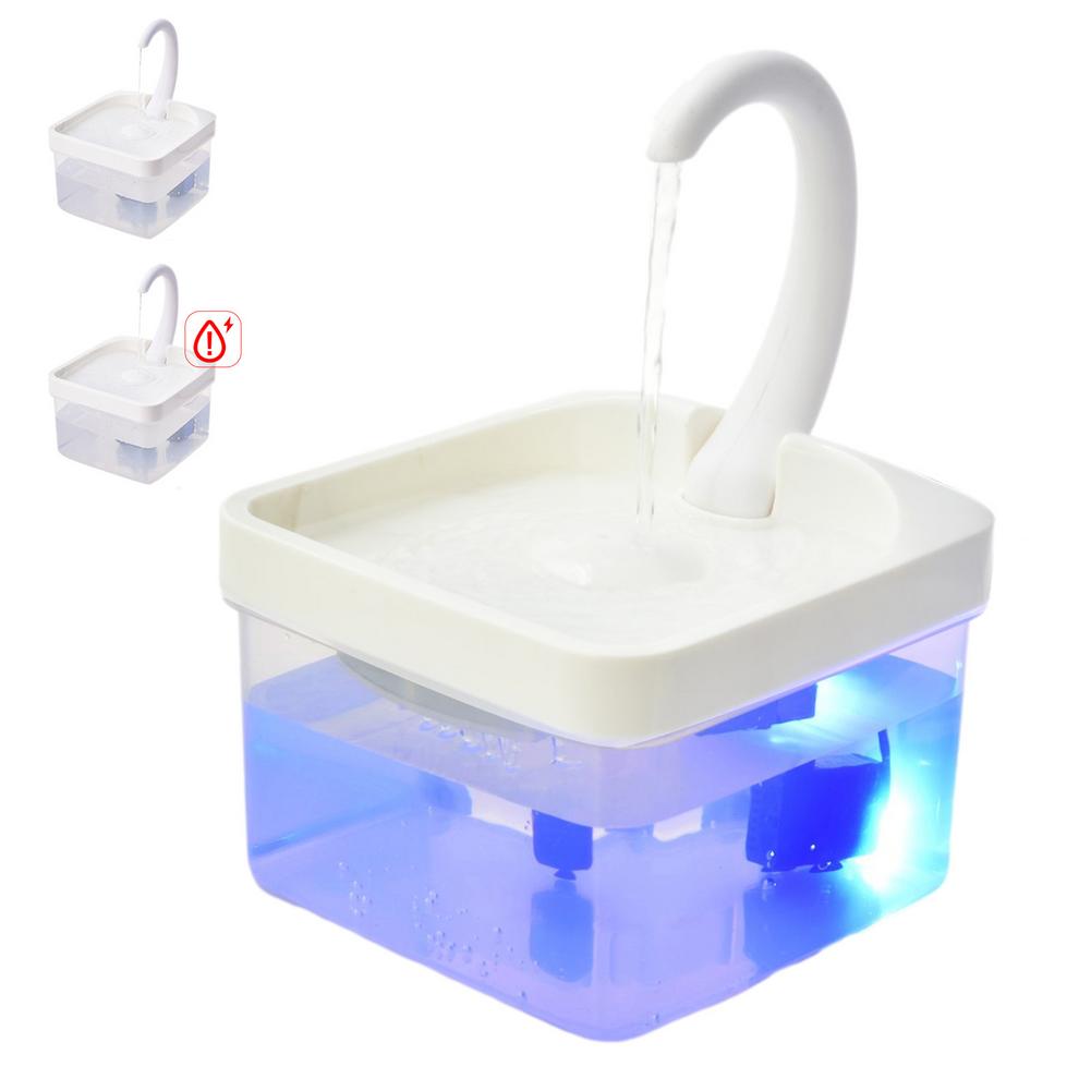 2L fontaine d'eau pour animaux de compagnie col de cygne en forme de chat distributeur d'eau USB chargeant la fontaine à boire automatique avec lumière LED pour chien de chat