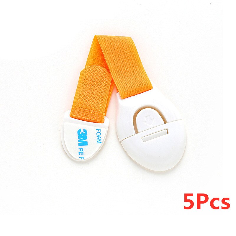 5Pcs/Lot Child Lock Protection Of Children Locking Doors For Children's Safety Kids Drawer Door Toilet Cabinet Cupboard Safety: Orange