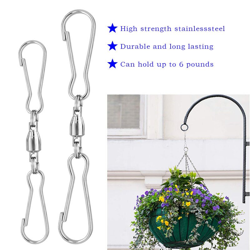 10 Stks/set 3.15 Inch Glad Spinning Dual Clip Wartels Wind Spinner Hangers Spiraal Staarten Twisters Voor Windgong Outdoor