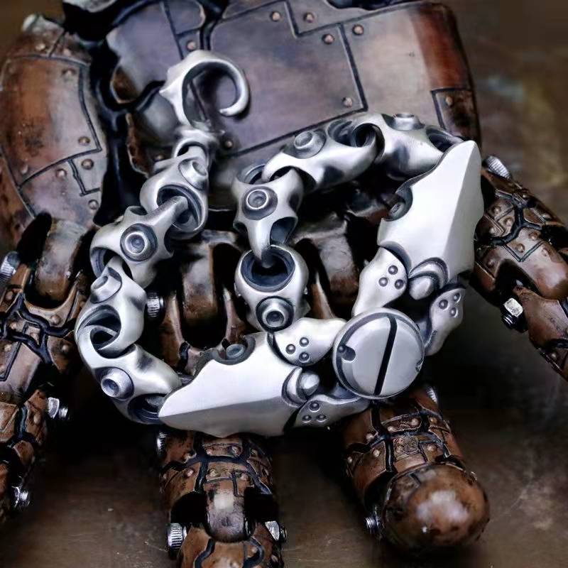 Awangardowy mistrz Mecha król tendencja w modzie linia włosów bransoletka mężczyzna Mecha podwójny krab klip biodro chmiel bransoletka biżuteria akcesoria