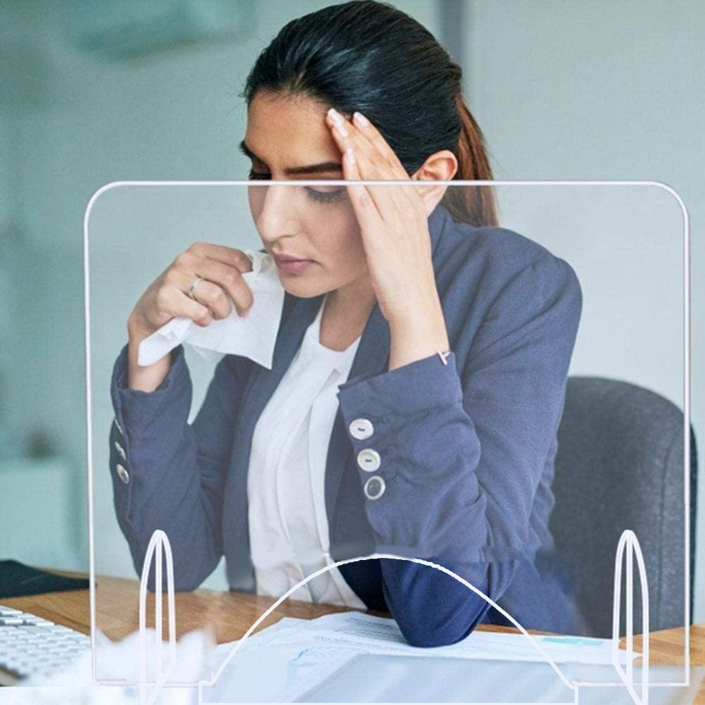 1 Set Reception Window Shop Counter Sneeze Guard Divider Acrylic Barrier Shield Plate