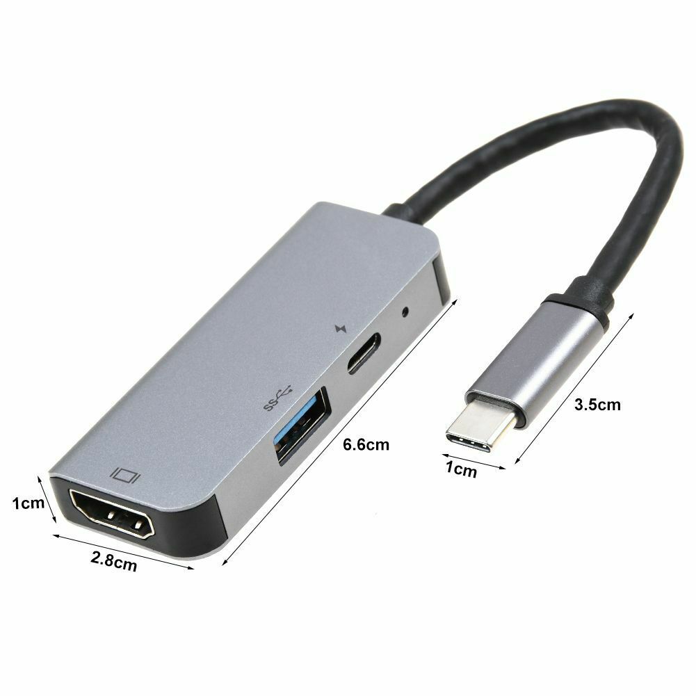 USB C HUB Type C to 4K HDMI-compatible Hub USB 3.0 HD Converter PD AdapterFor2017 MacBook Pro MacBook Pro MacBook