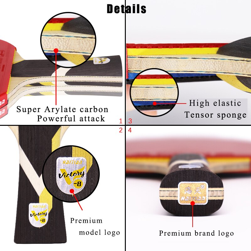 Blue Arylate Carbon Table Tennis Racket Competition Super ALC Ping Pong Bat Paddle for Fast Attack and Loop