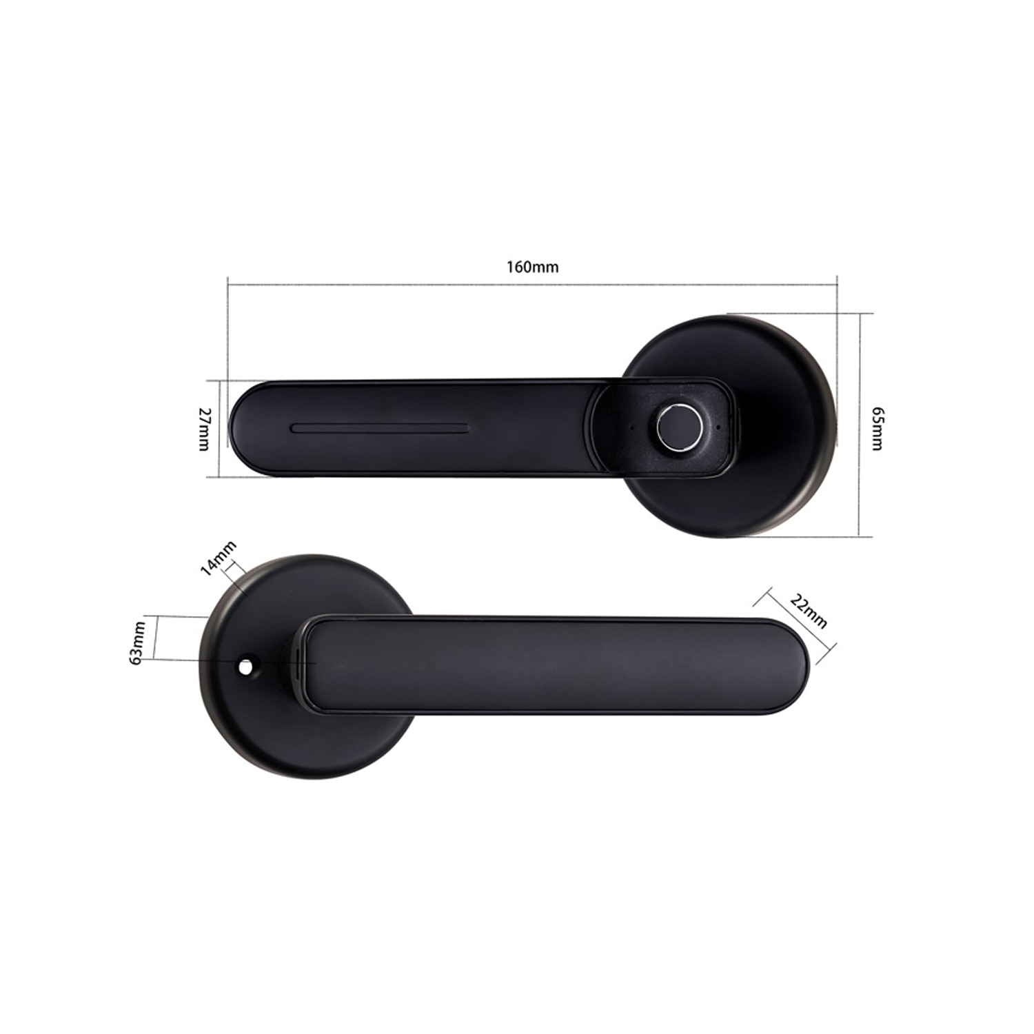 WAFU empreinte digitale poignée clé serrure de porte pour chambre bureau intelligent levier porte bouton en alliage de Zinc empreinte digitale poignée serrure WF-017