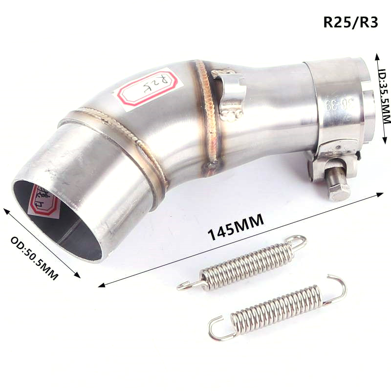 Motorfiets Adapter Uitlaat Midden Pijp Voor Kawasaki Ninja 250 250r Z250 Z300 Er6n R25 R3 Gp Uitlaatdemper Link Buis Midden Sectie