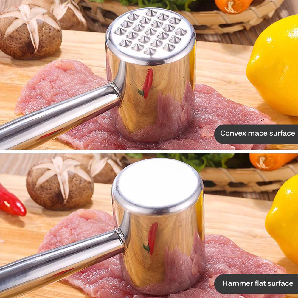 Stainless Steel Meat Hammer Steak Pork Chop Loose Meat Hammer Multifunctional Meat Beater Kitchen Supplies Meat Hammer