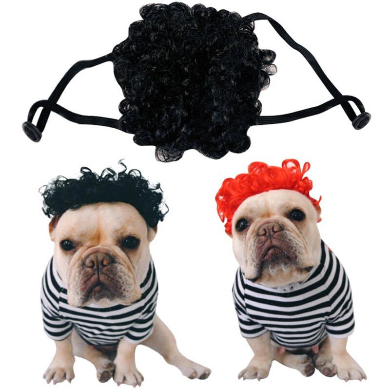 Lustige Hund Perücke Bunte Weiche Synthetische Haar Hunde Nette Kappe Für Cosplay Halloween Kostüm Phantasie Kleid SchöNe Für Haustier hund Katze