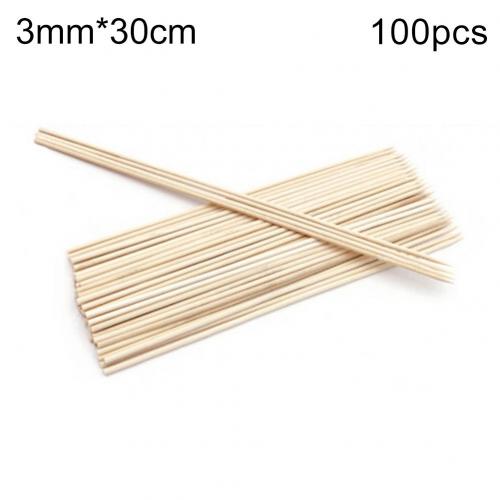 50/100Pcs Natural Bamboo Sticks Wooden Barbecue Kabob Skewers for Grill BBQ Kebab Marshmallow Roasting Fruit Picks Eco-Friendly: 3mmx30cm