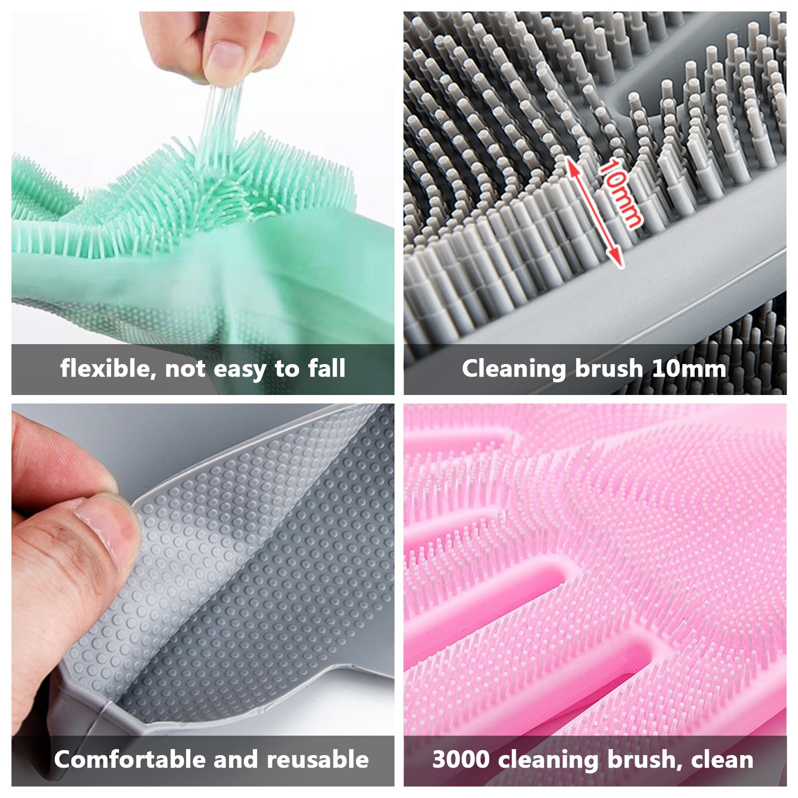 1 para rękawice silikonowe zmywanie naczyń kuchnia płuczka gąbka robić mycia naczyń gumowe szorowanie czyszczenie rękawice robić mycia narzędzi przyrząd kuchenny