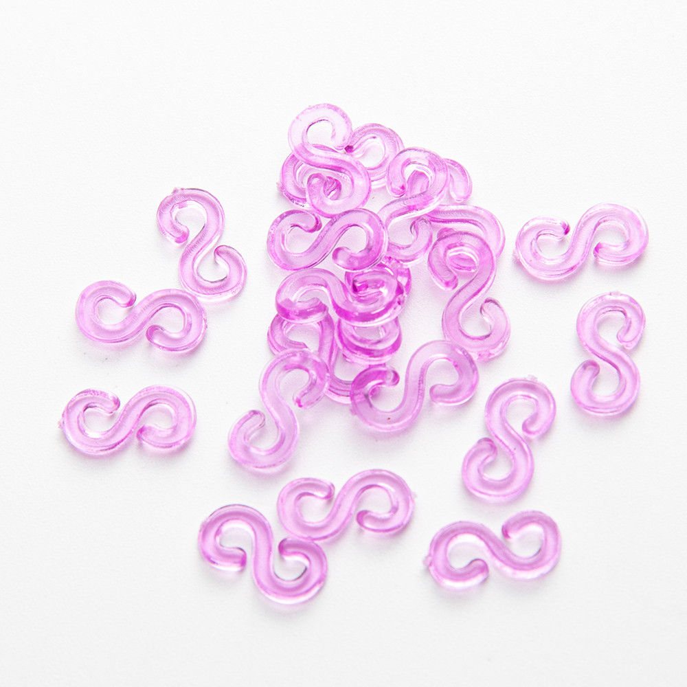 500 Stuks S Clips Voor Kleur Elastiekjes Armband Haken Sluitingen Plastic Connectoren Sieraden Handcrafts Diy Maken Accessoire Kit: Paars