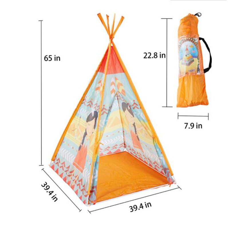 Children Toys Tent Game House Indian Portable Triangle Teepee For Kids Indoor Dry Pool Activity Playhouse Princess Castle Wigwam