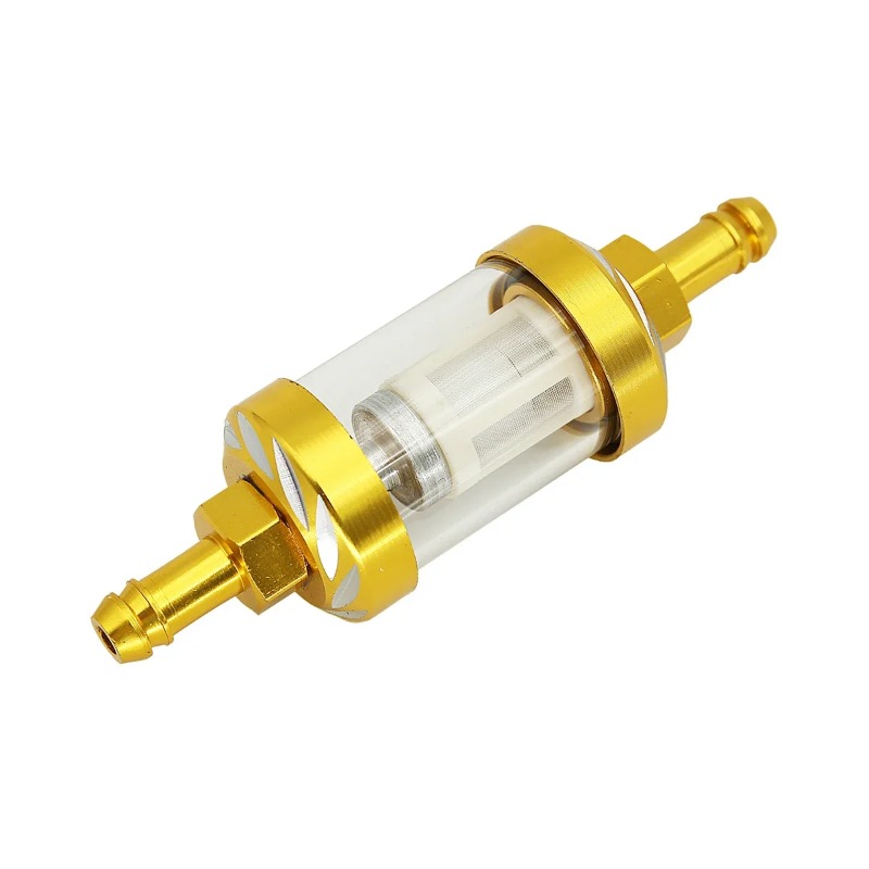 8mm CNC Aluminum Alloy Glass Gas Fuel Gasoline Oil Filter Moto for Dirt Pit Bike 125/140/150/160cc CRF70 90 110 TTR100 110 KLX65: Yellow