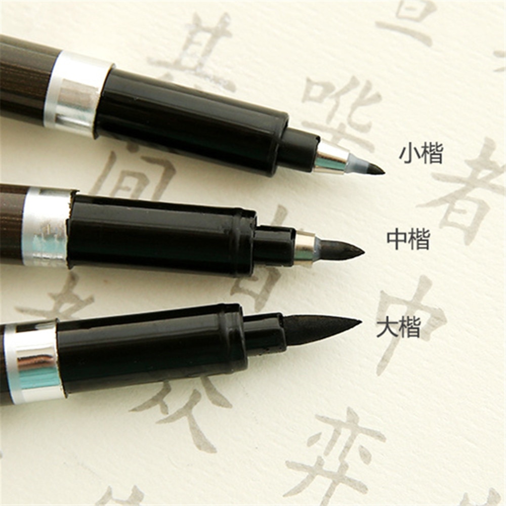 3pcs Calligraphy Brush pens for signature Chinese words learning Stationery Office school supplies caligraphy pen