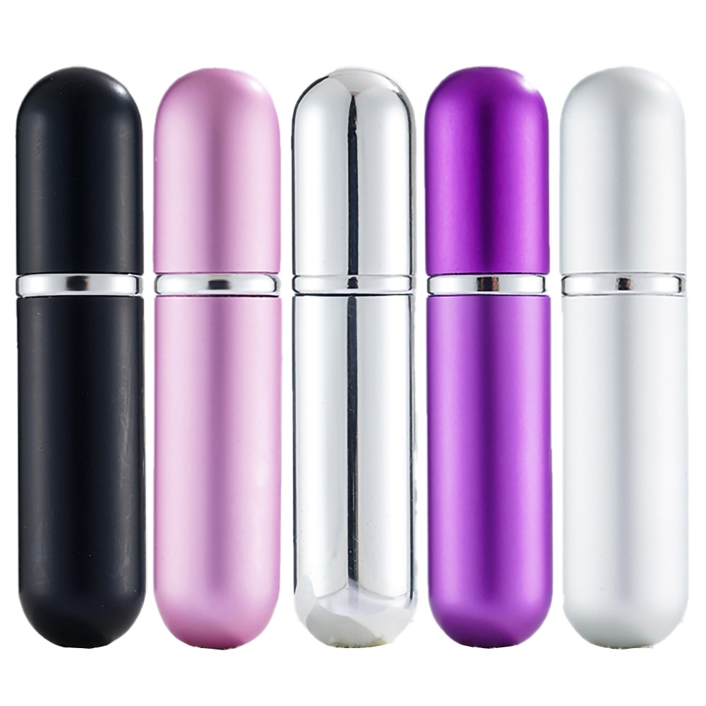 5ml draagbare mini parfumflesjes van glas, reisverstuiver van aluminium, lege metalen parfumverstuiver