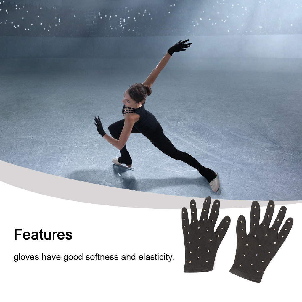 1 par de guantes de muñeca para patinaje artístico, manoplas antideslizantes con protección solar respetuosas con la piel, guantes de cristal lavables de secado rápido