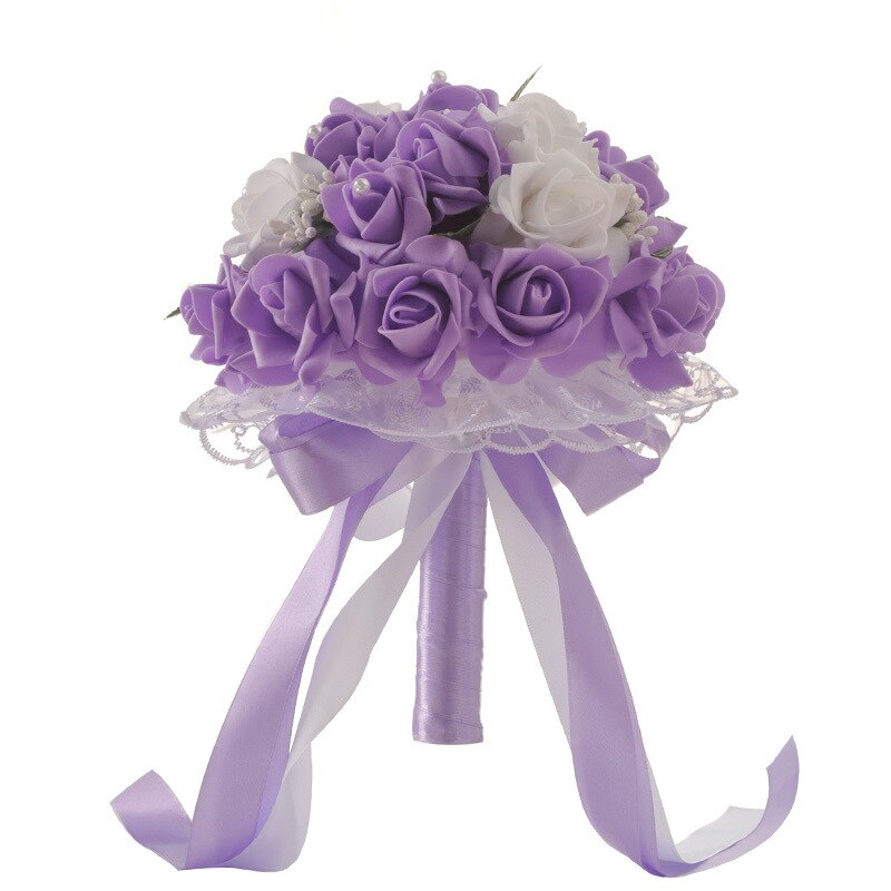 Bouquet da damigella d'onore con rose artificiali, fiori per
