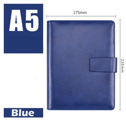 Leather Surface A5 Notebook Manager Program Free Postage Efficiency Manual Sheet Loose Leaf Mutifunction Business Book: Blue