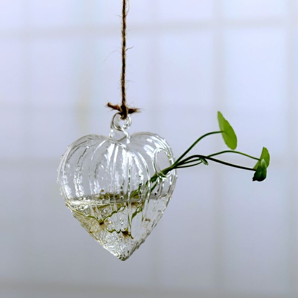 Hängande glas blommor växt vas flaska terrarium behållare hem trädgård dekorer diy transparent