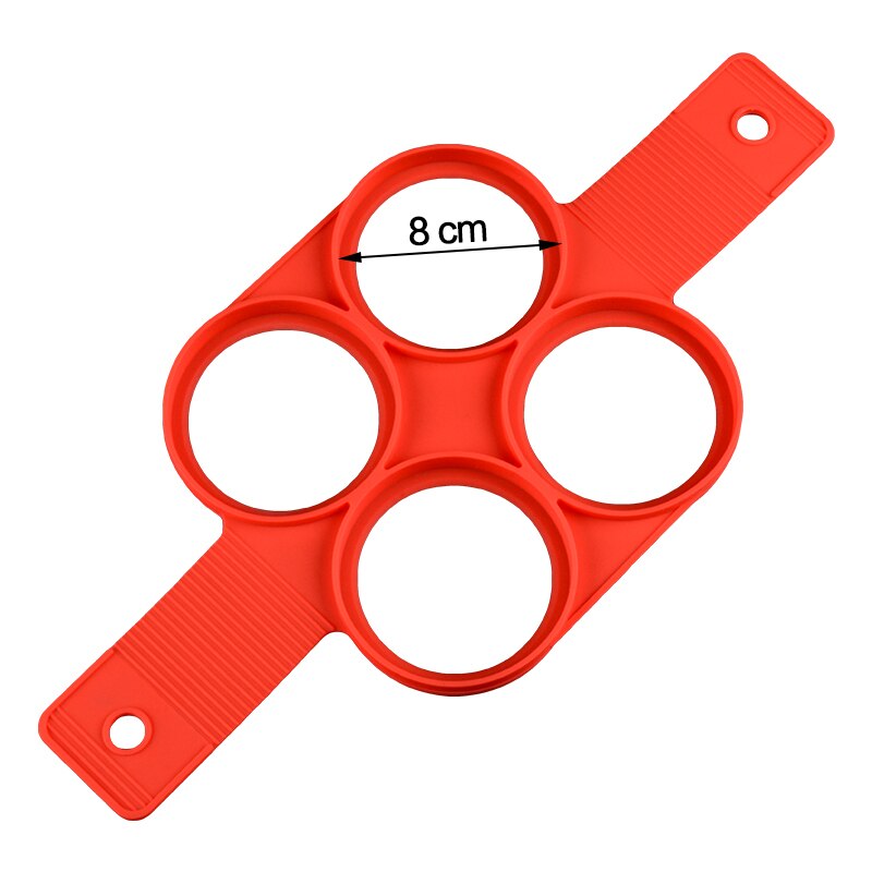 Nonstick Pancake Maker 4 Grids Siliconen Keuken Pancake Mold Ei Koken Tool Gebakken Ei Ring Maker: Color 2