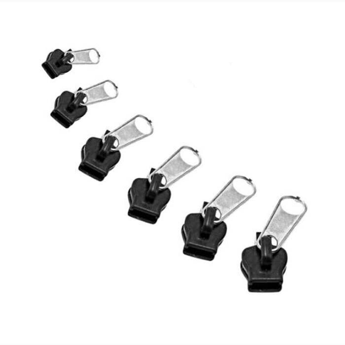 1set(6 uds) arreglar cremallera 3 tamaños diferentes deslizador del tirador de la cremallera de plástico No coser instantánea Kit de reparación de cremalleras universal para todos ¿